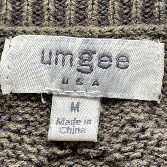 Umgee USA SweaterS Womens M Olive green Pullover Fishermen Chucky Knit Grandma - Picture 6 of 12